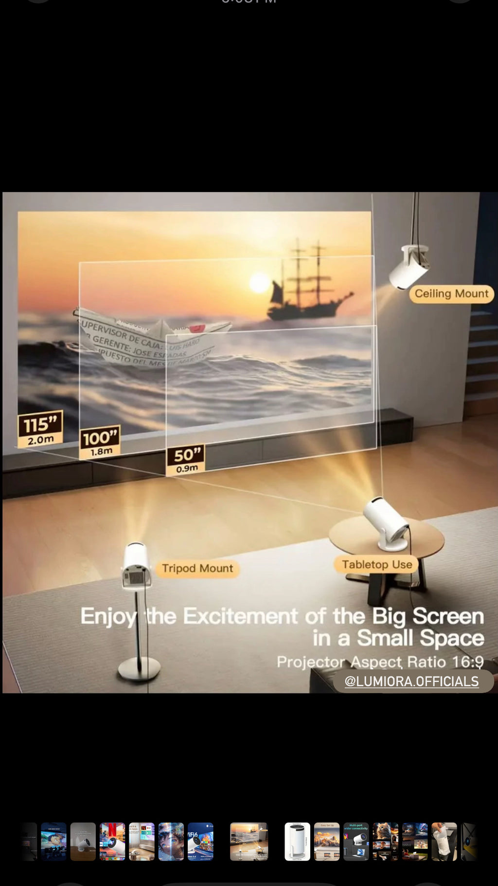LUMIORA"Smart Mini Projector - Cinema at Home in Minutes